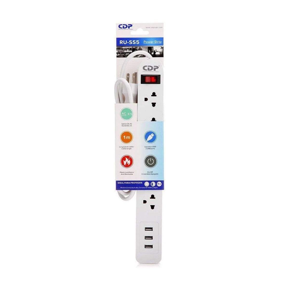 Regleta CDP R-PS5 1850 W 5 salidas julios120 Vac