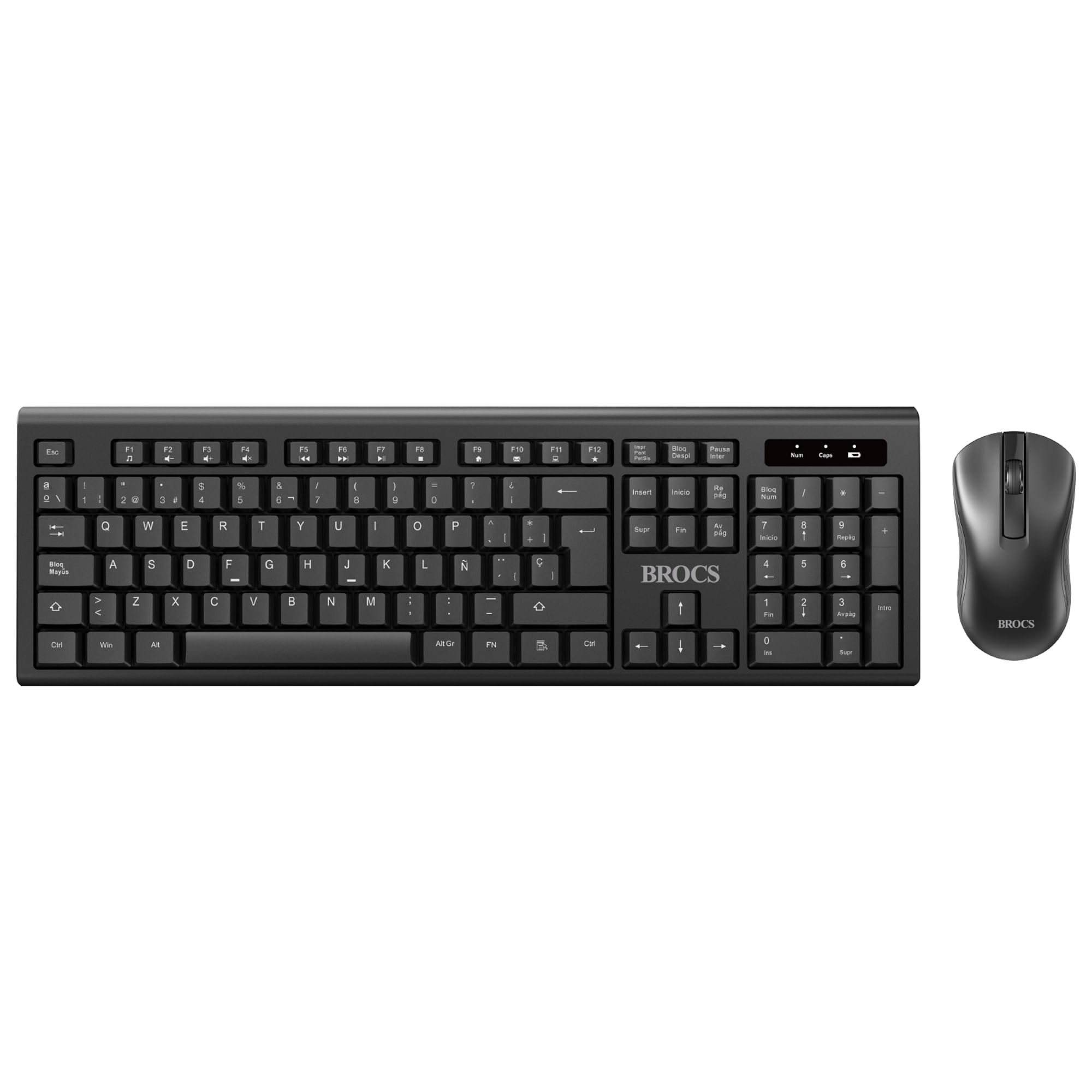 Teclado y mouse BROCS inalámbrico Elite kit receptor USB