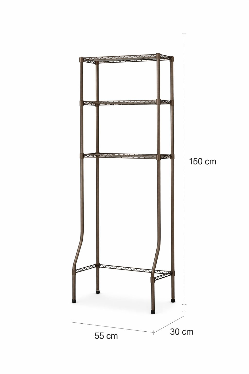 Estantería Wire Shelf de metal para sanitario 55x30x150 cm modelo CJ-B1458