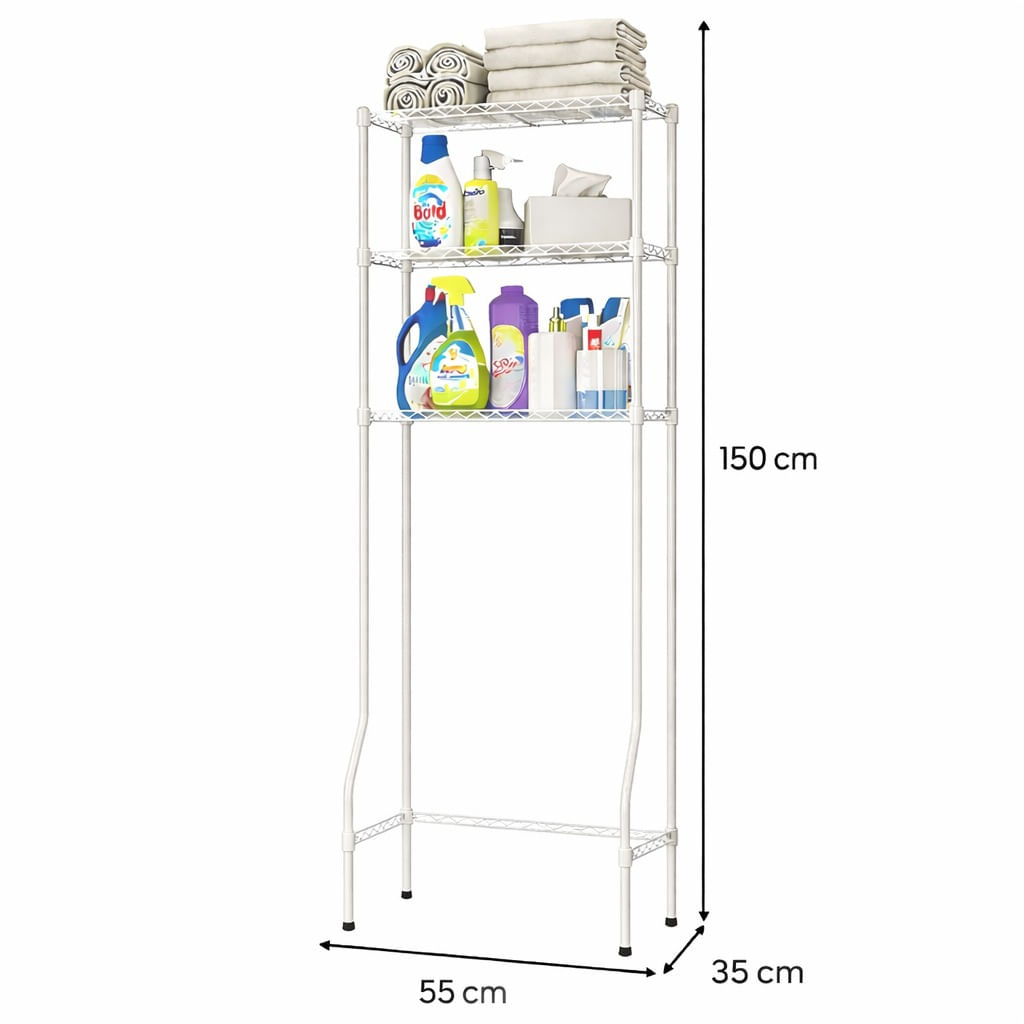 Estantería Wire Shelf de metal para sanitario 55x35x150 cm modelo CJ-B1451