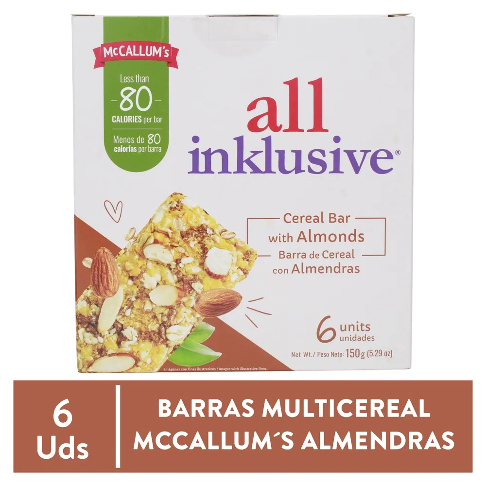 Barras Multicereal Mccallums Almendras - 150 g