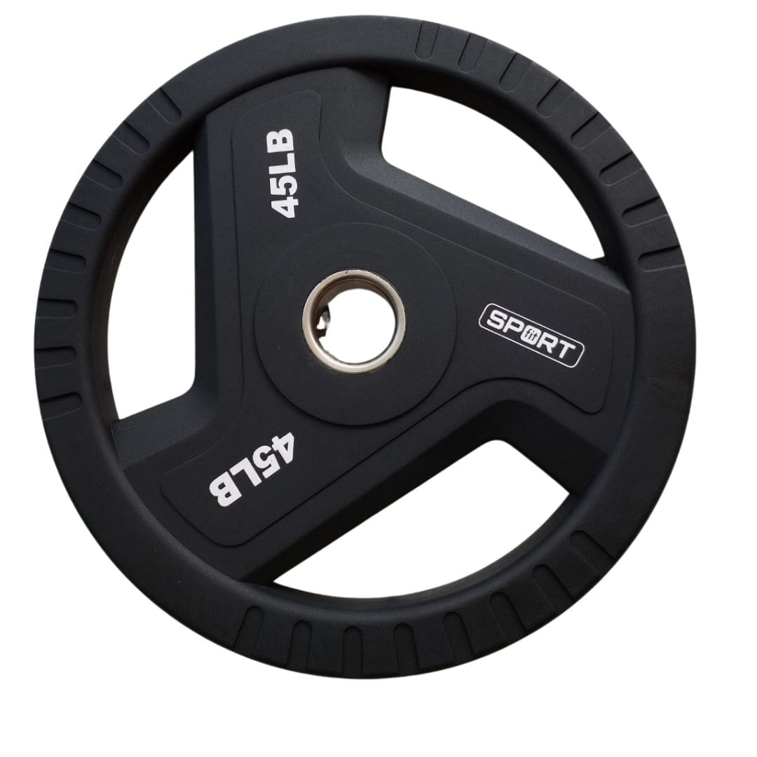Disco Olímpico SportFit de 45 lb Recubierto de Uretano Premium y Núcleo Metálico