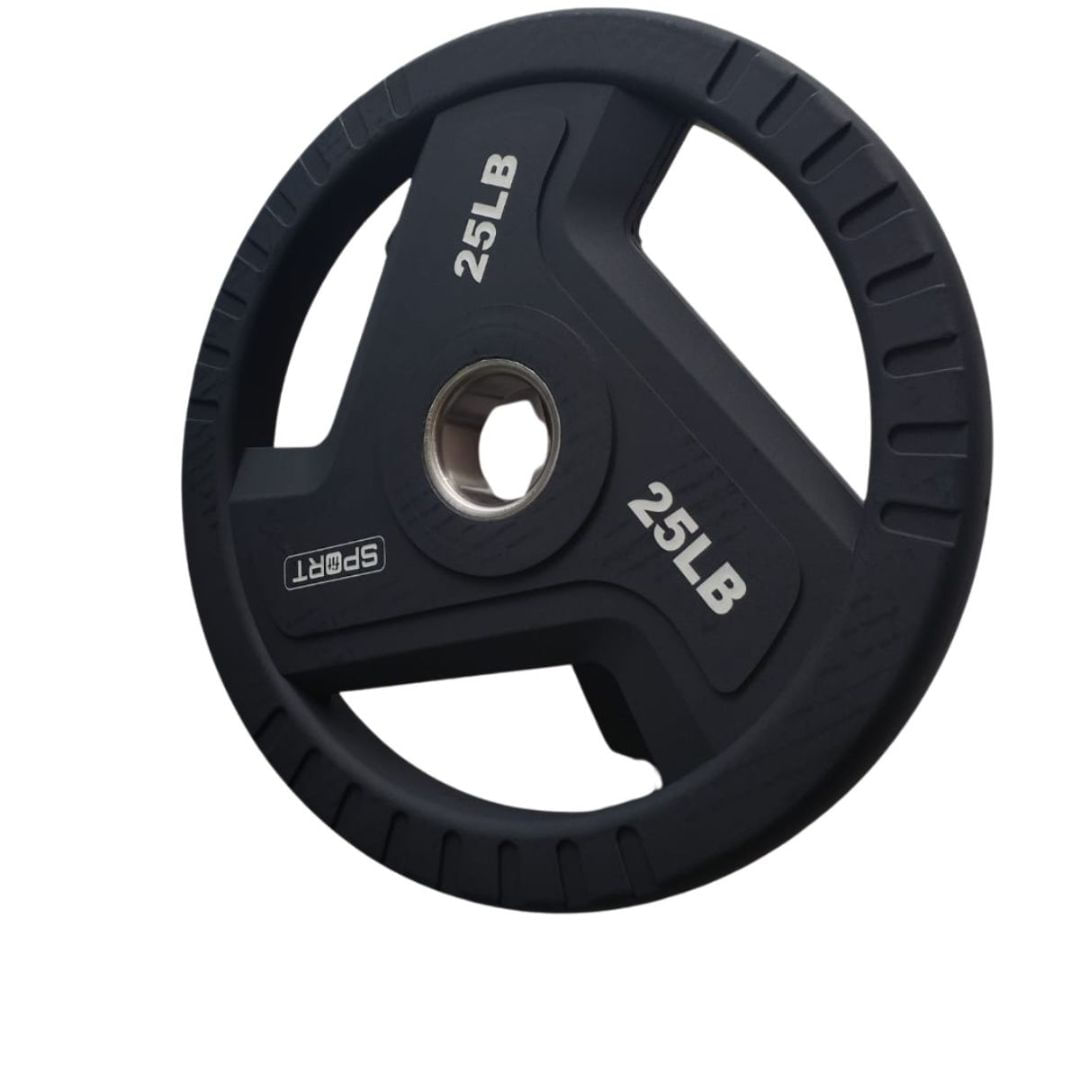 Disco Olímpico SportFit de 25 lb Recubierto de Uretano Premium y Núcleo Metálico