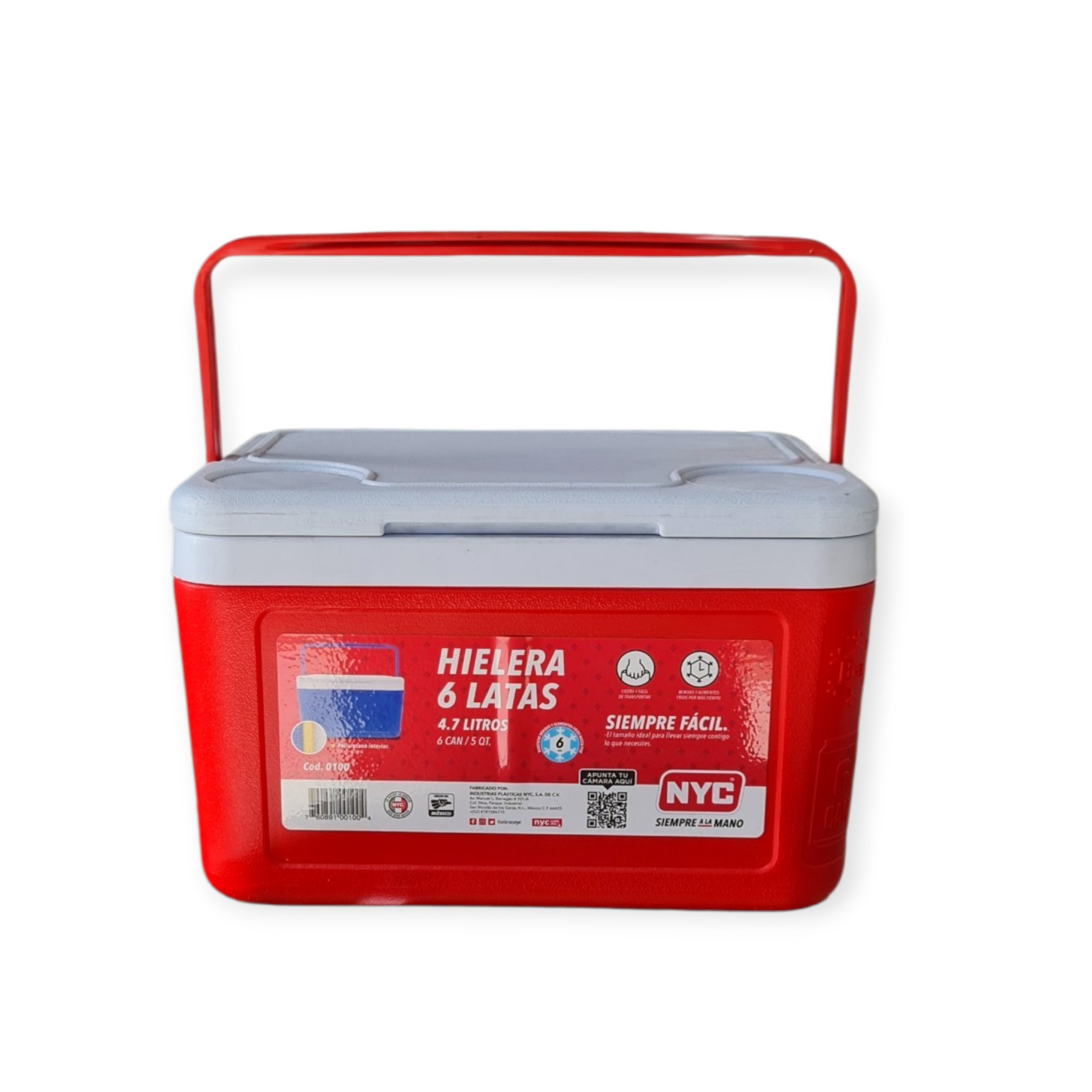 Hielera mini Nyc color rojo 5Qt