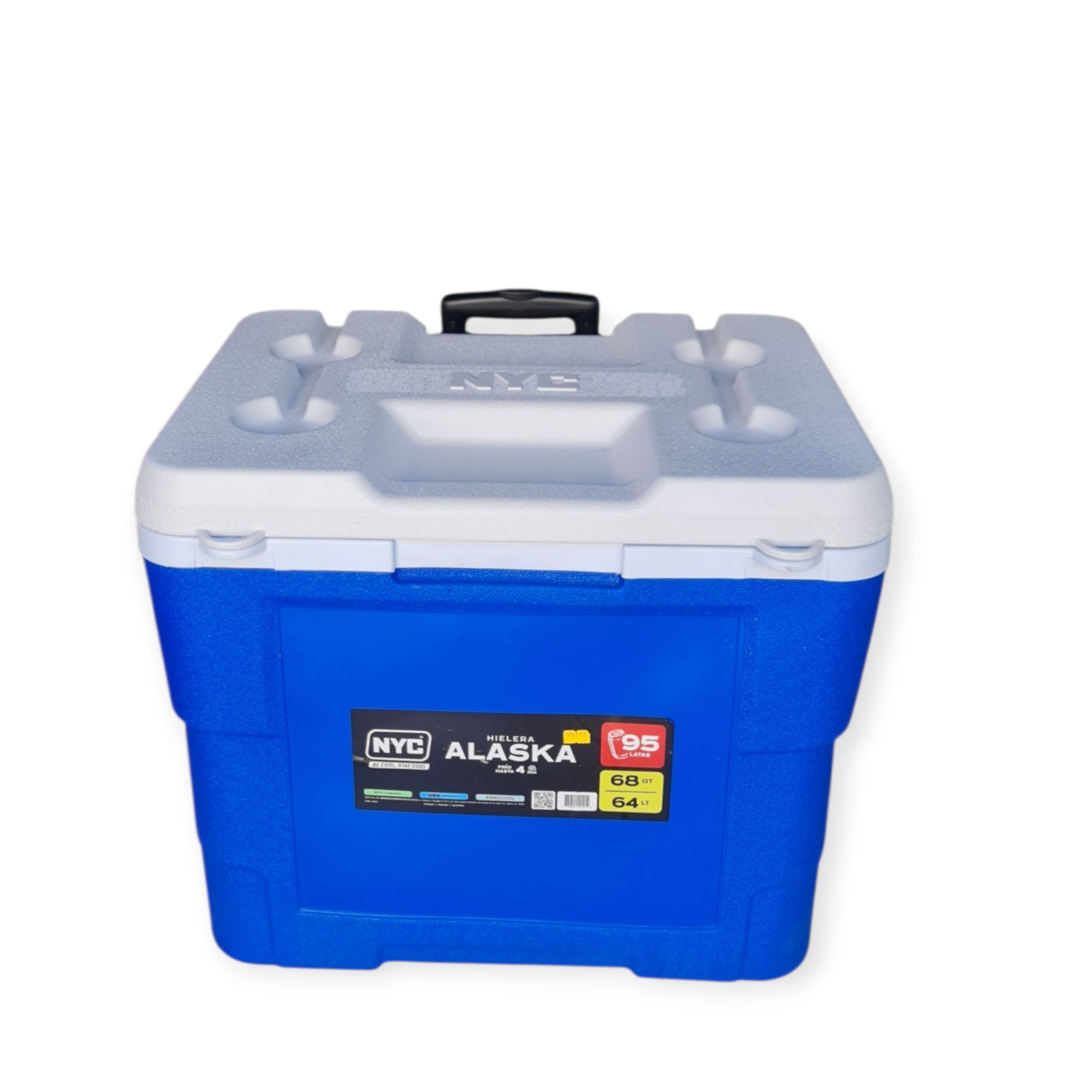 Hielera Nyc alaska con rodos color azul 68Qt Hielera Nyc alaska con rodos color azul 68Qt