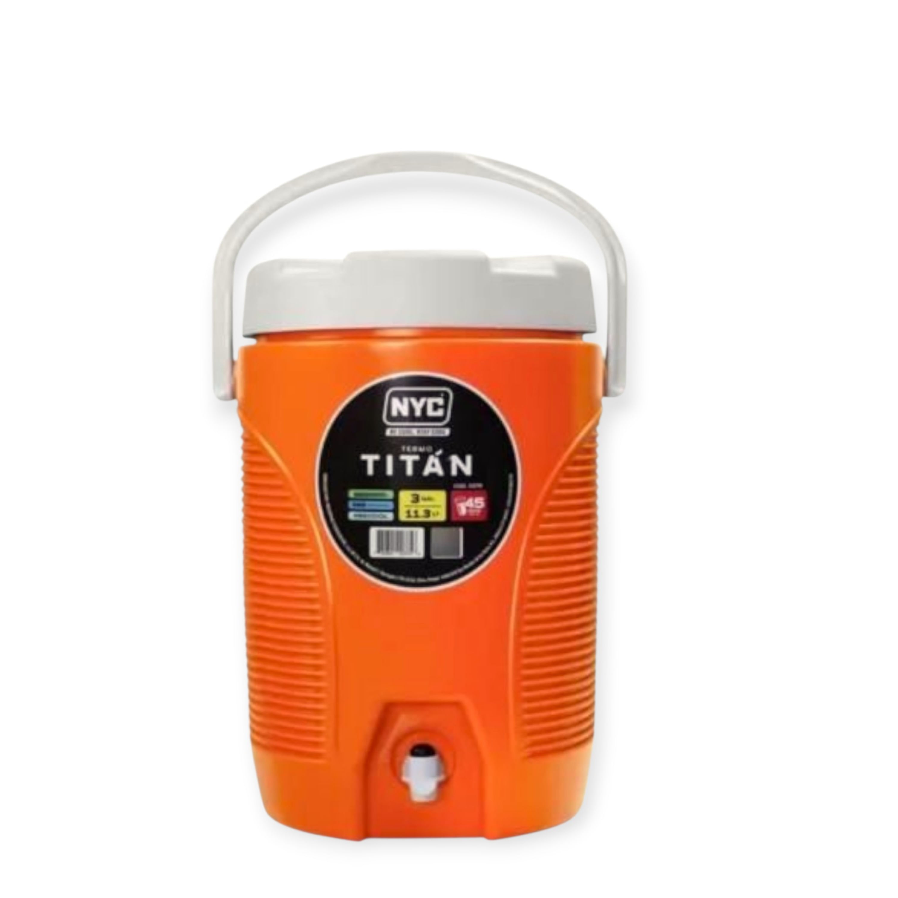 Hielera Nyc tipo termo titan color naranja 3 galones 11.3 L