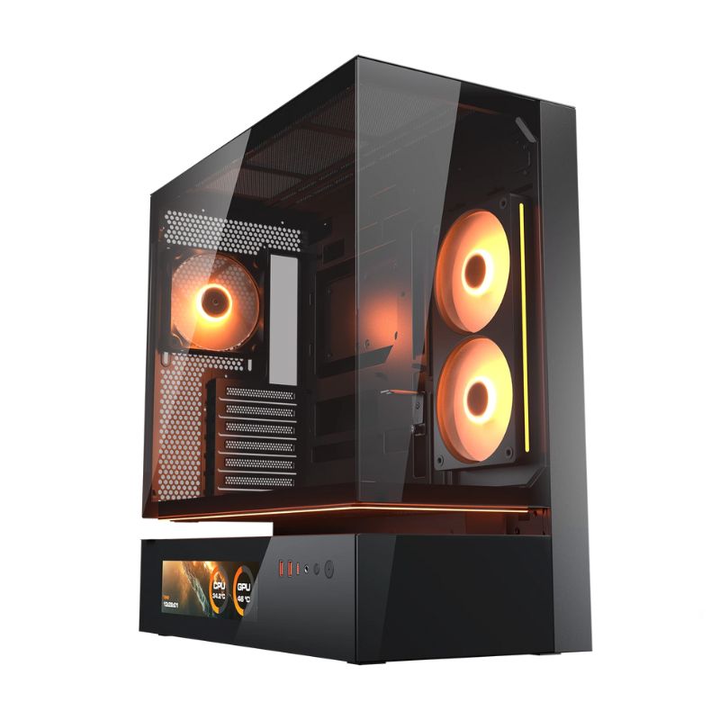 Case gaming Cougar CFV235 vision media torre ATX negro sin fuente