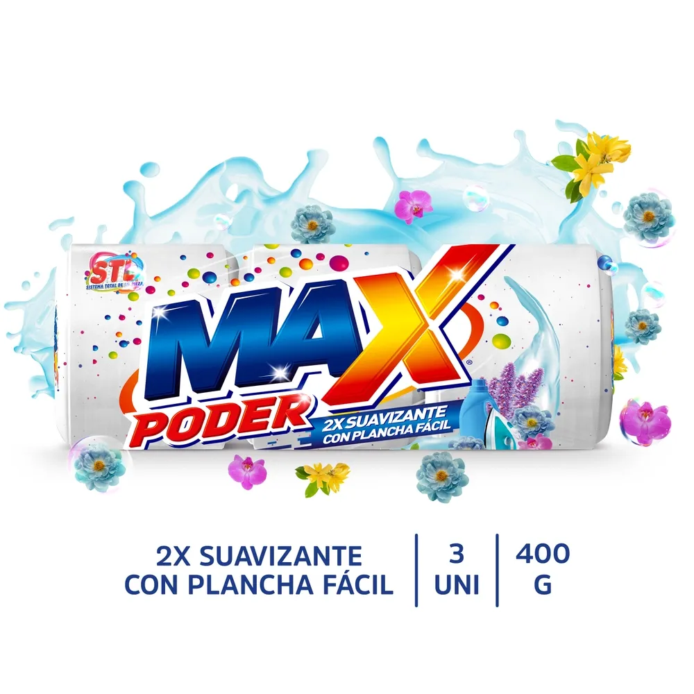 Jabón Max Poder Blanco 3 Pack - 400 g