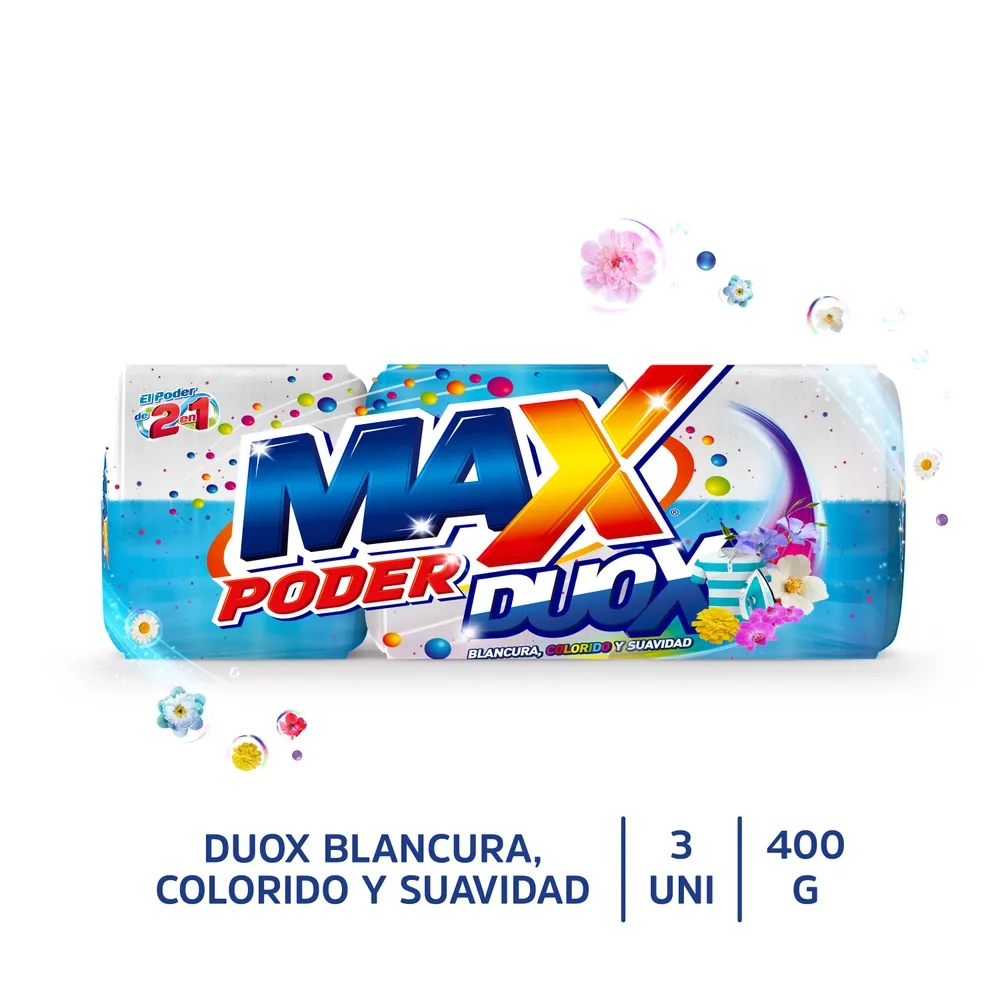 Jabón Max Poder Azul 3 pack - 400 g