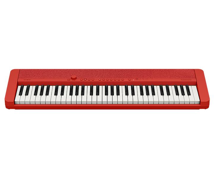 Teclado Casio Casiotone CT‑S1RDC2 de 61 Teclas con Respuesta Táctil y Sonido AiX Rojo