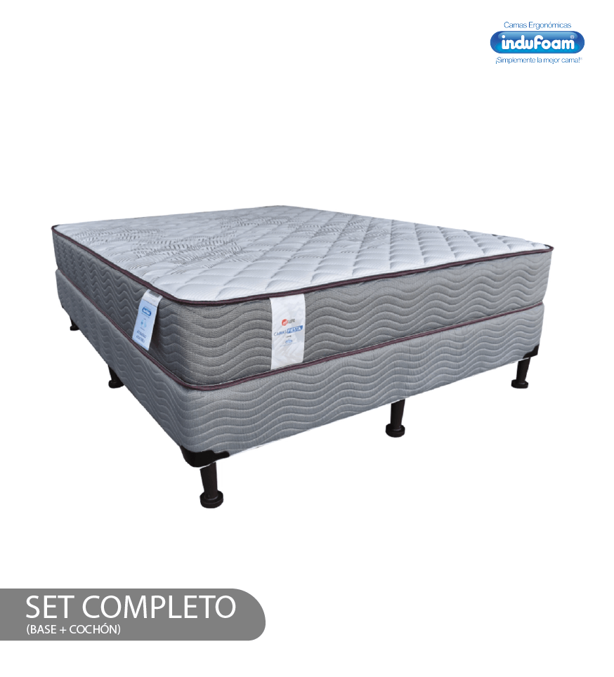 Set de cama indufoam fiesta ortho confort (colchón + base) Set de cama indufoam fiesta ort…
