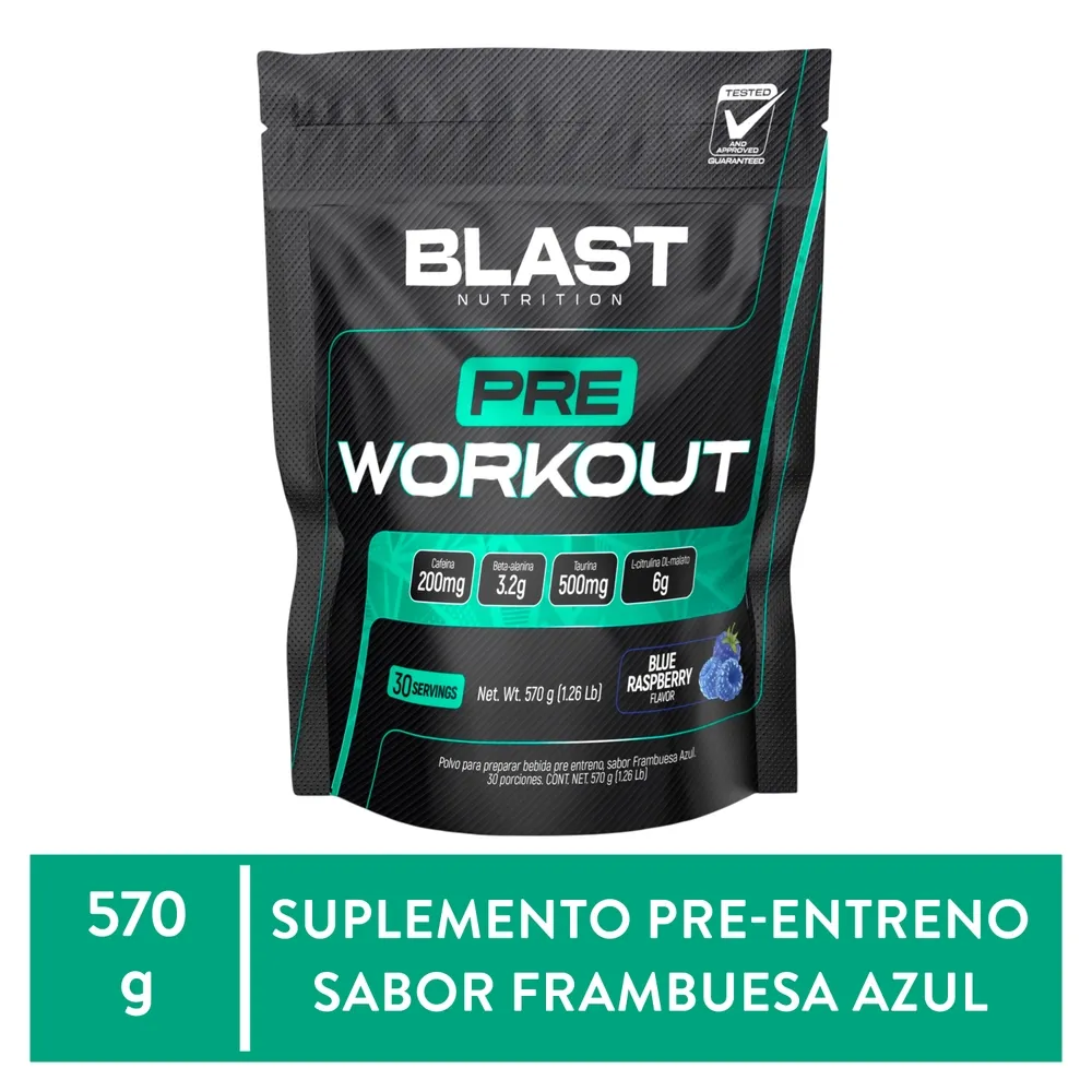 Suplemento Blast Pre Workout Blue Raspberry - 570 g