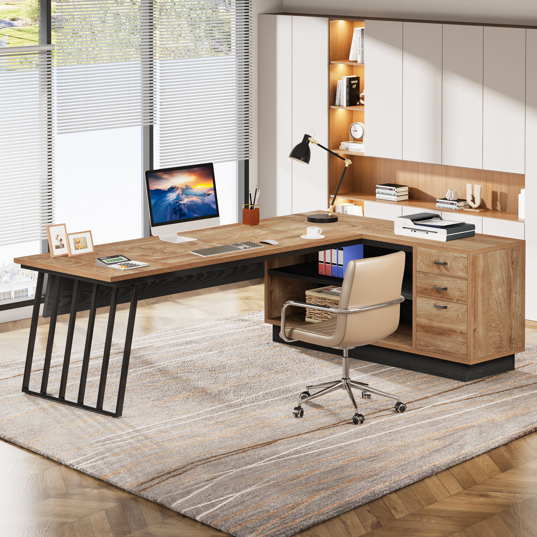 Escritorio Ejecutivo Tribesigns de madera modelo: HOGA-JW1203