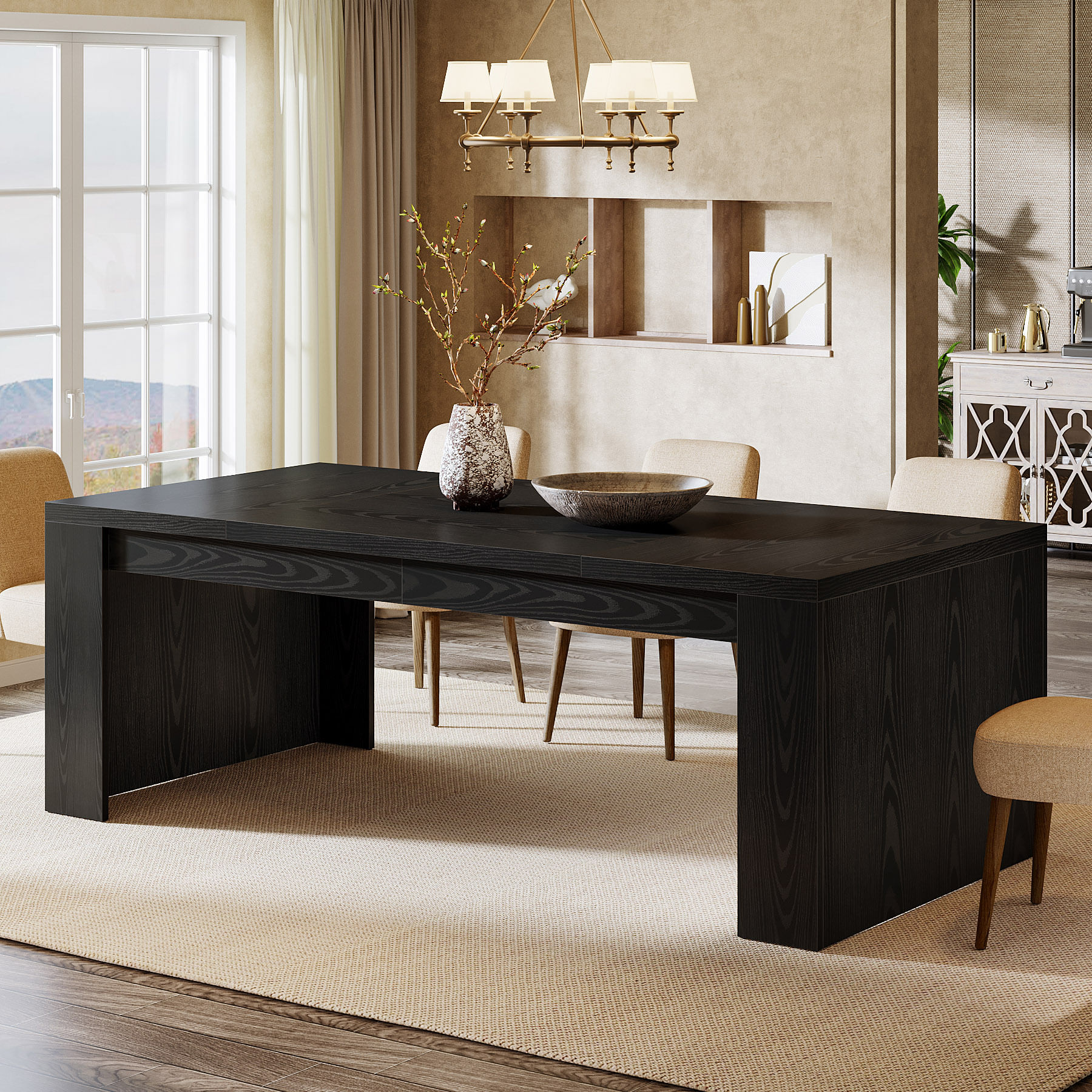 Mesa Tribesigns MDF color negro modelo: HOGA-SL0147X