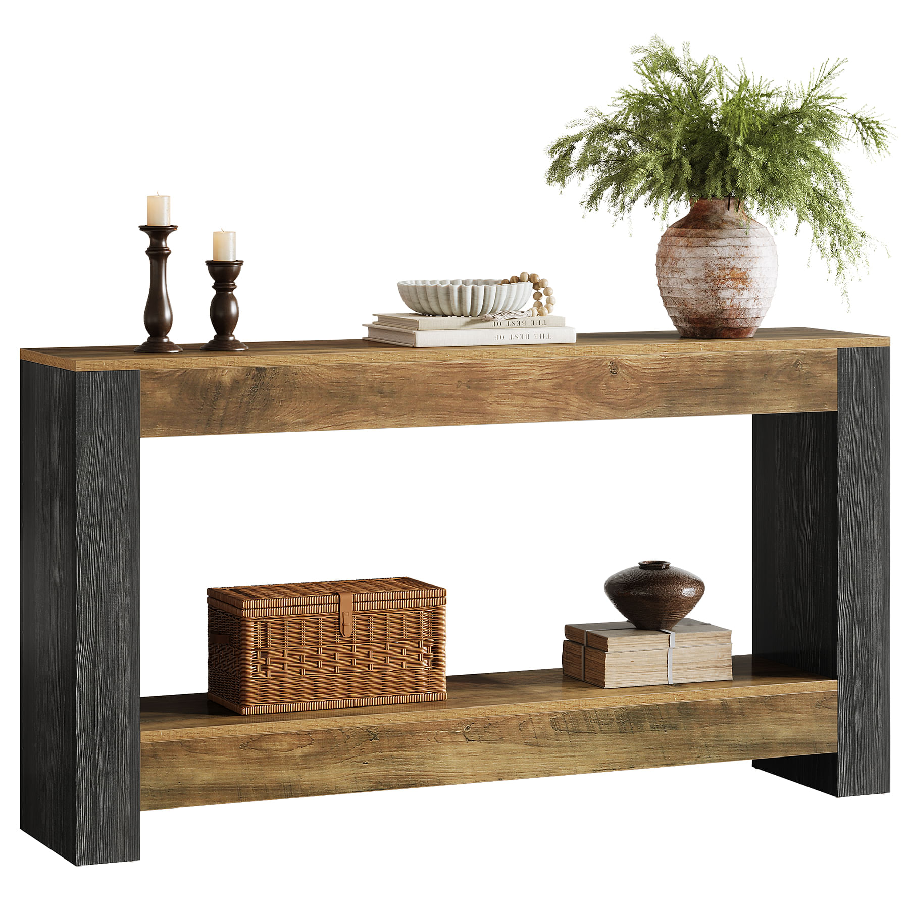 Estantería Tribesigns de madera dos compartimientos modelo: HOGA-F2190