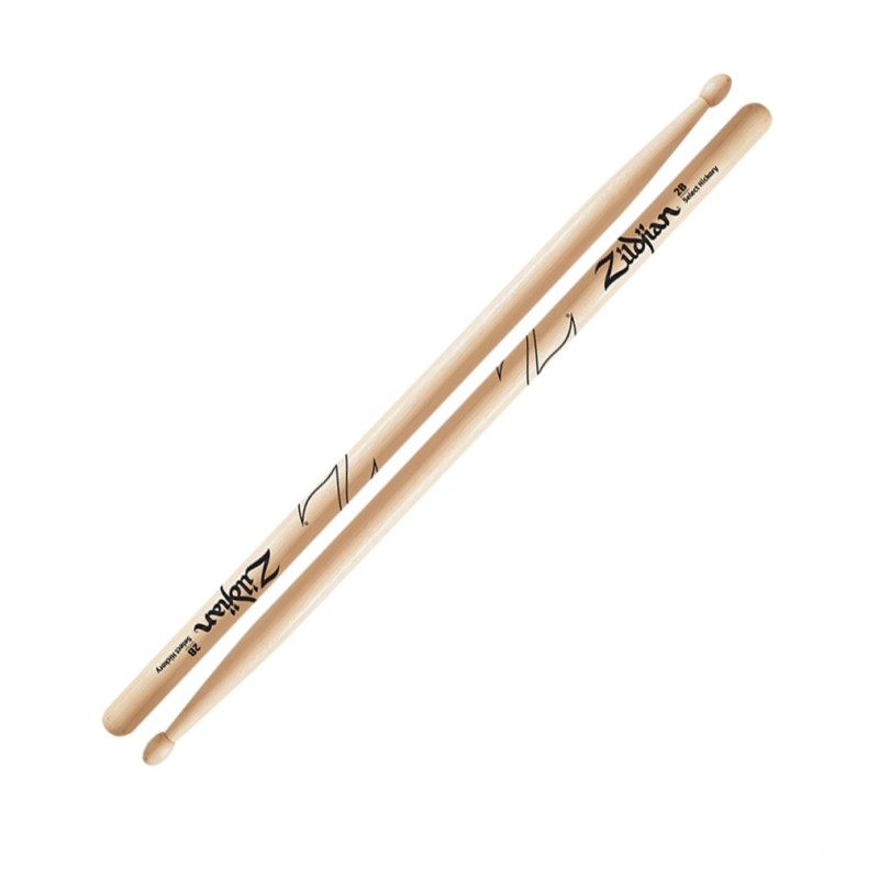 BAQUETAS ZILDJIAN PARA BATERIA PAR 2B, SERIE HICHORY, NATURAL, LONGITUD 16"