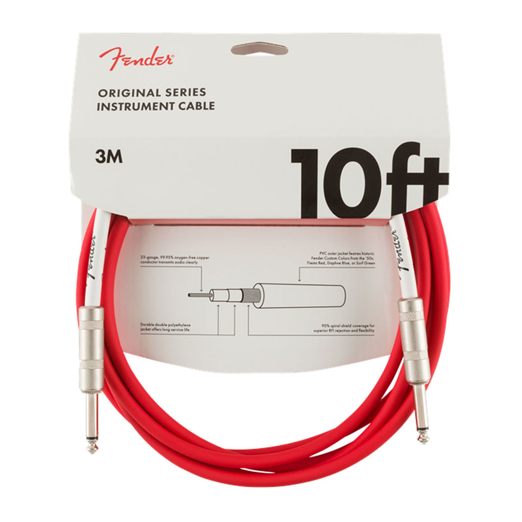 Cable Para Guitarra Fender Con Blindaje Y Conectores Duraderos Niquelados De 3m 10 ft Cabl…