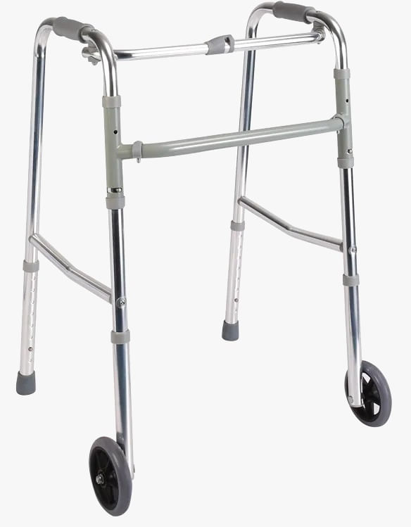 Andador ABM Medical Care plegable ajustable con ruedas frontales