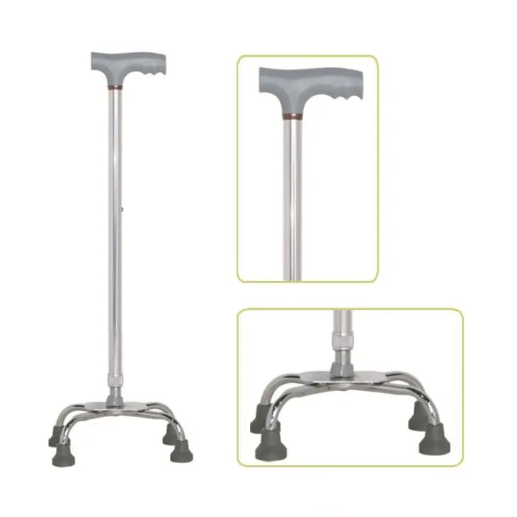 Bastón ABM Medical Care cromado de 4 puntos