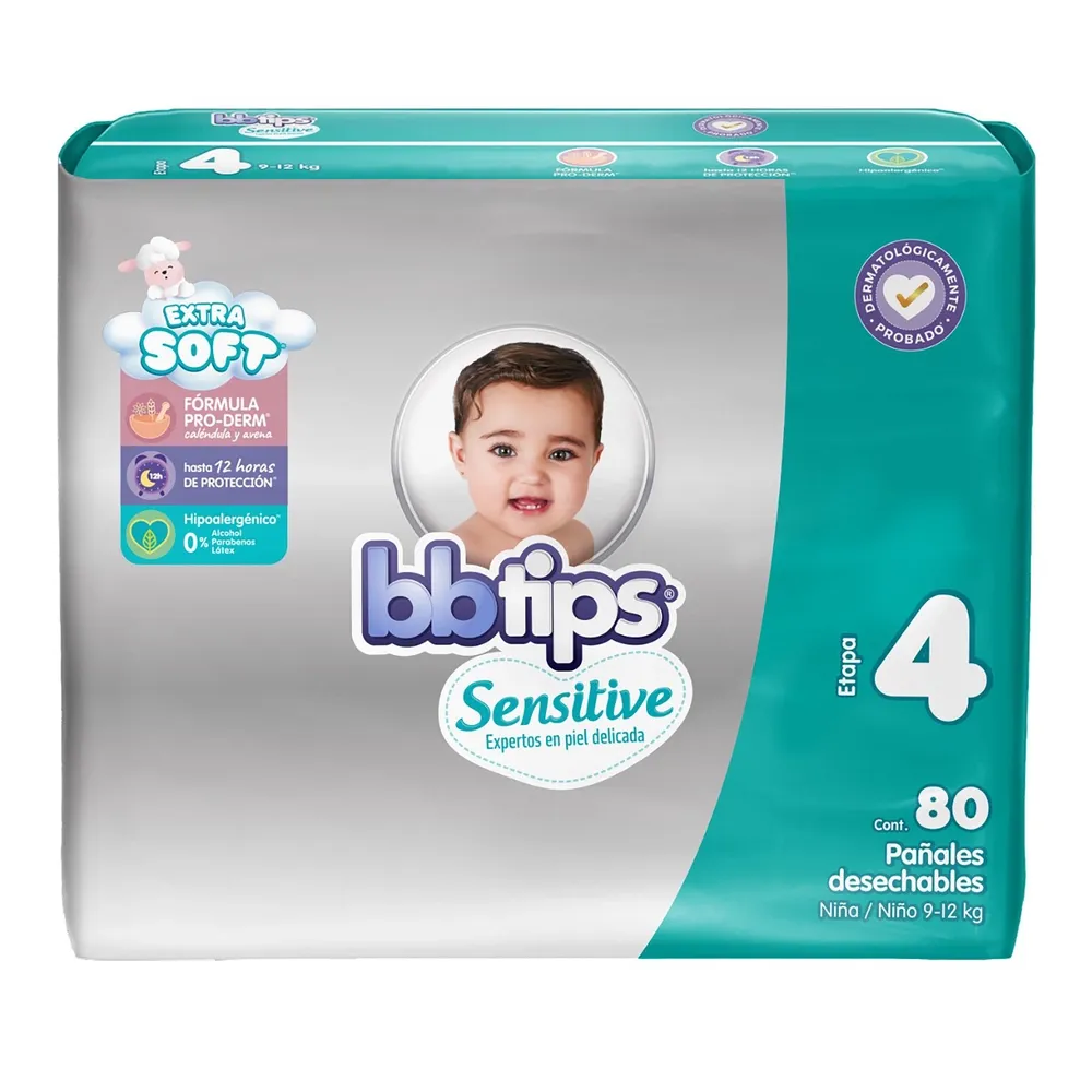 Panal Bbtips Sensitive Talla 4 - 80 Unidades