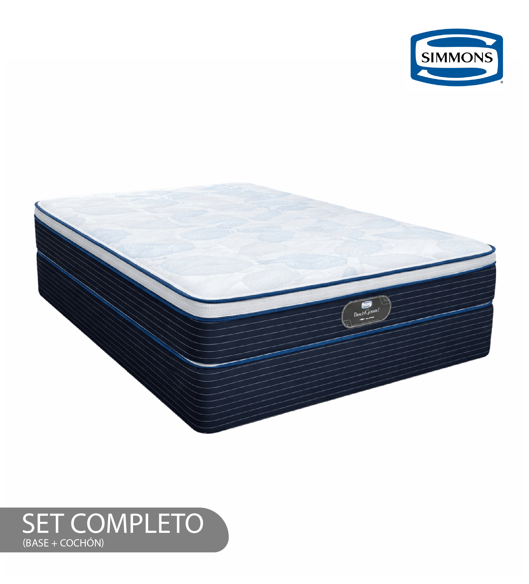 Set de Cama Simmons Back Guard Euro Extra Firm (Colchón + Base) Set de Cama Simmons Back G…
