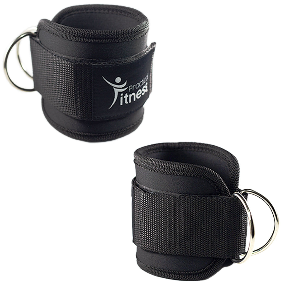 Tobilleras para maquina de poleas Practical Fitness negras (par)
