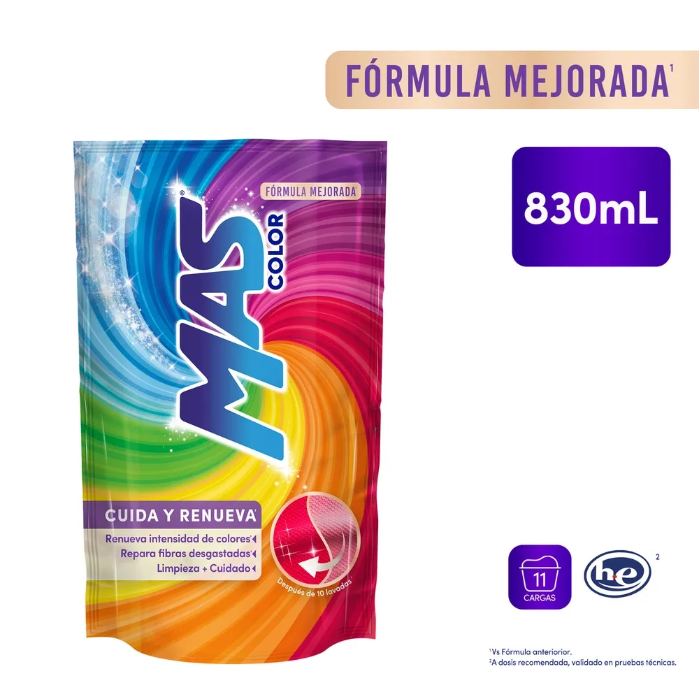 Detergente Líquido MAS Color - 830ml