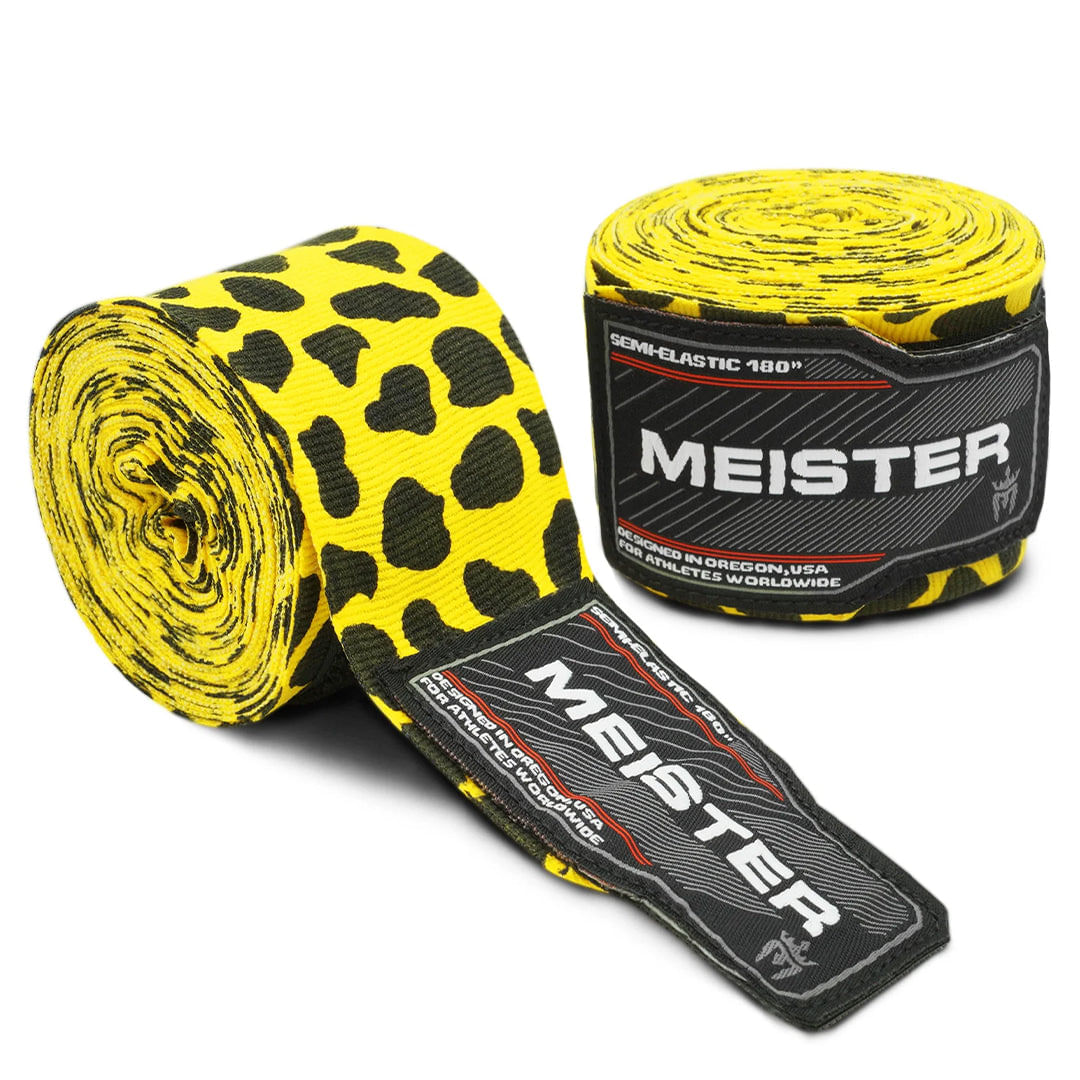 Vendas semielasticas para boxeo y MMA Meister leopardo de 180 pulgadas (par)