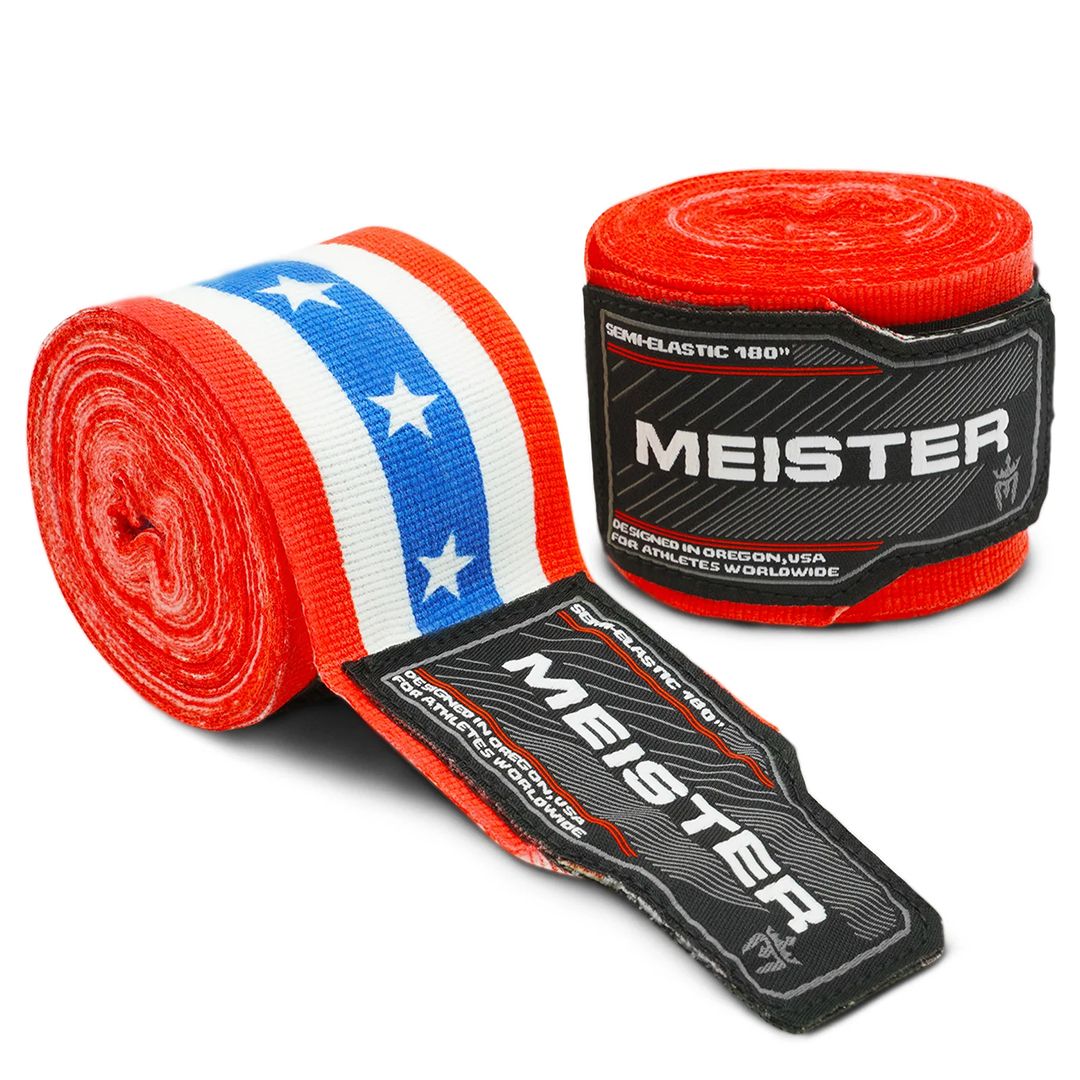 Vendas semielasticas para boxeo y MMA Meister americanas de 180 pulgadas (par)