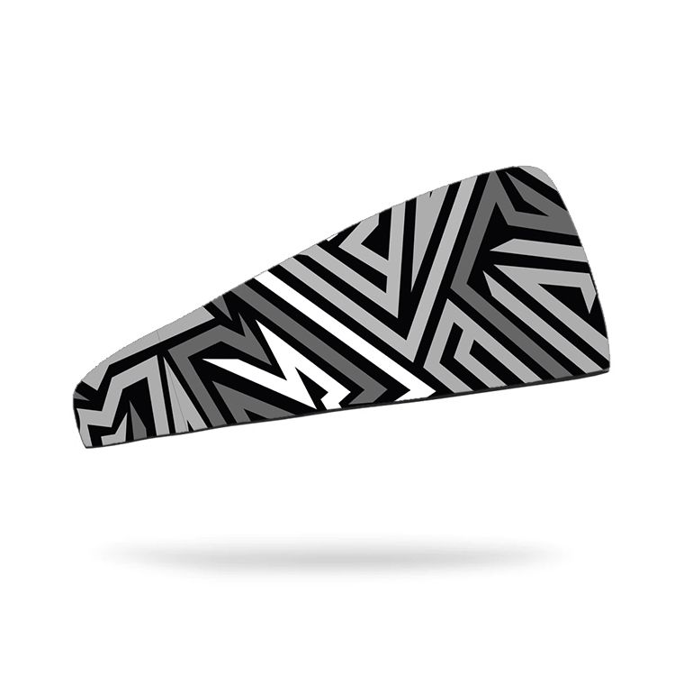 Banda para cabeza (headband) Practical Fitness negra con lineas