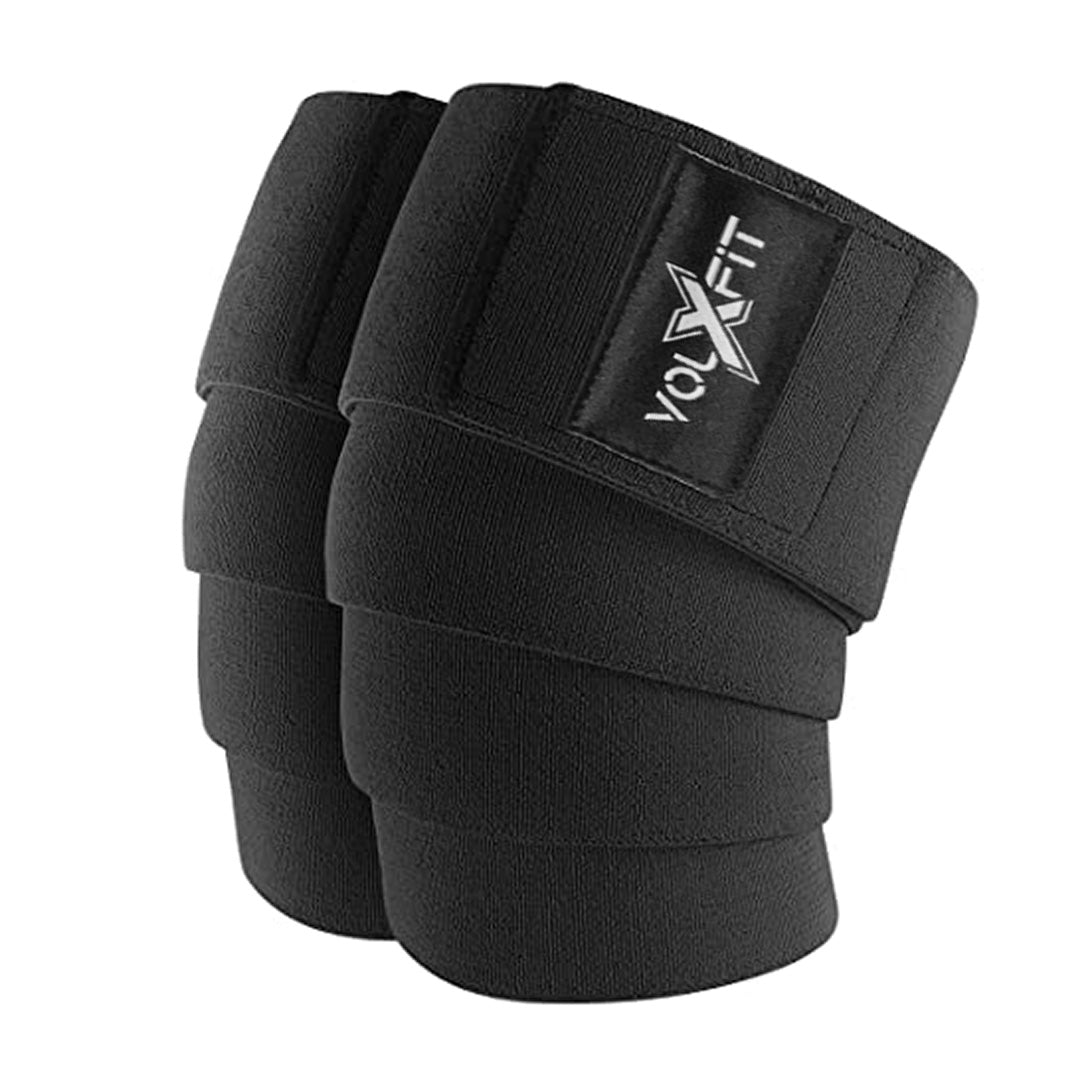 Vendas para rodillas con velcro Volxfit negras (par)