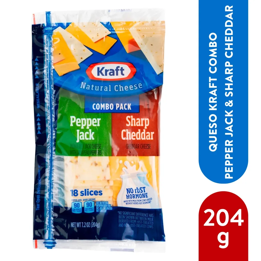 Combo Sharp Chedd Pepjack Slices 204gr