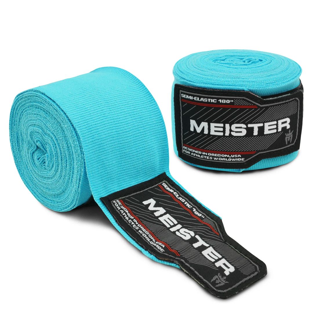 Vendas semielásticas para boxeo y MMA Meister turquesa de 180 pulgadas par Vendas semielas…