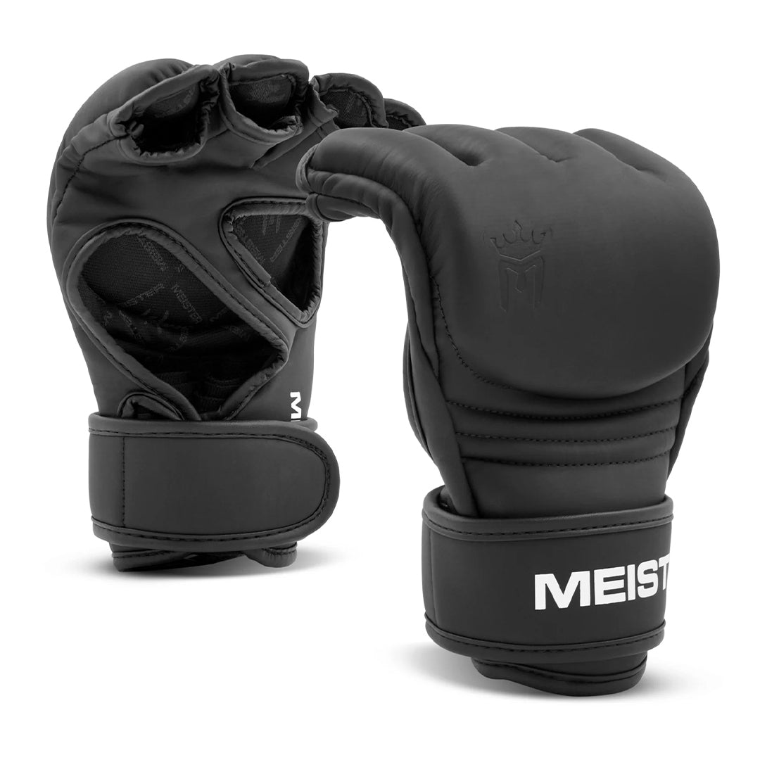 Guantes para MMA Meister negro mate de 4 oz par XL Guantes para MMA Meister negro mate de…