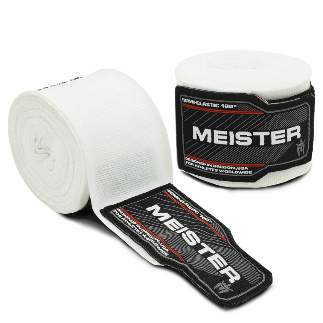 Vendas semielásticas para boxeo y MMA Meister blancas de 180 pulgadas par Vendas semielast…