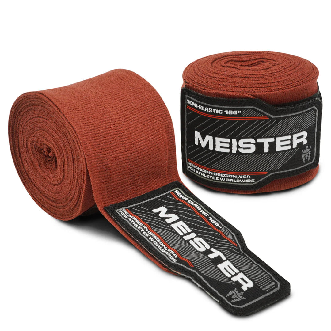 Vendas semielásticas para boxeo y MMA Meister marrón de 180 pulgadas par Vendas semielasti…