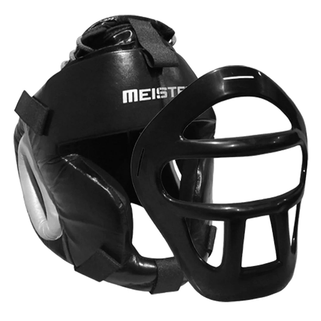 Casco para boxeo con máscara removible Meister negro Casco para boxeo con mascara removibl…