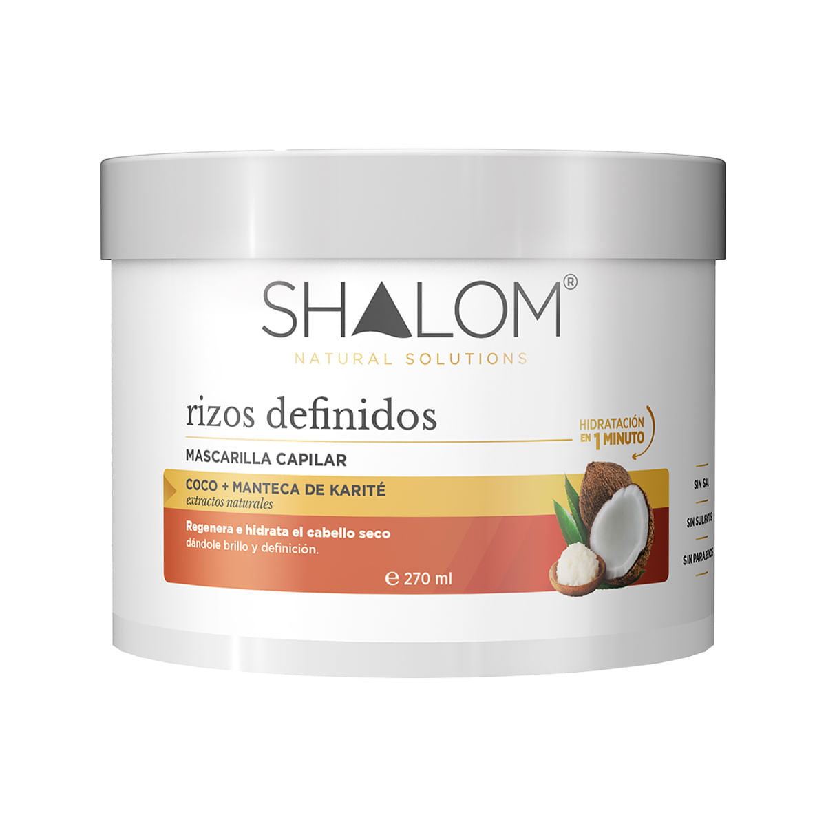 Mascarilla SHALOM Rizo Definidos Coco & Karité 270ml
