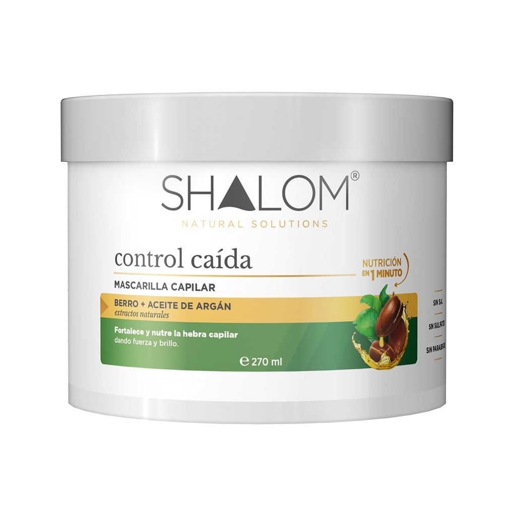 Mascarilla SHALOM Capilar Control Caída Berro & Argan 270ml